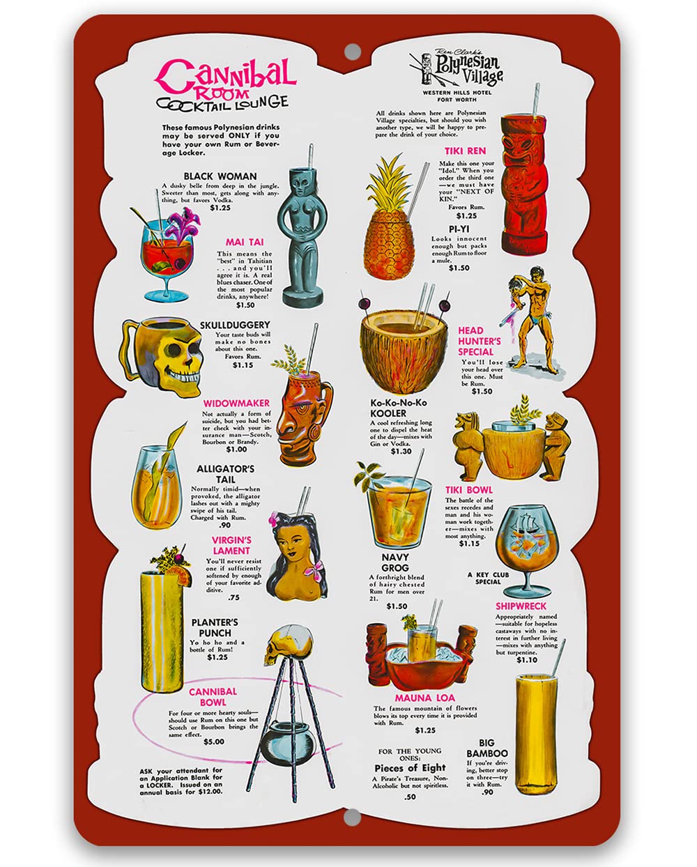 Home Bar Lounge - Menu drinków w stylu Tiki Lounge